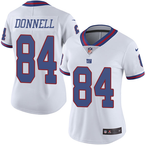 Women's Limited Larry Donnell Nike Jersey White - #84 Rush NFL New York Giants